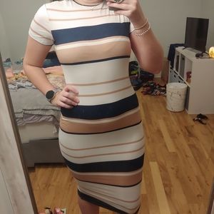 Striped bodycon dress